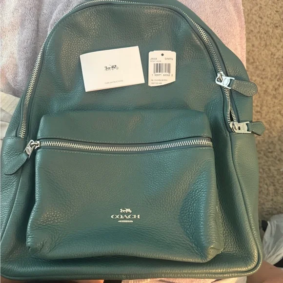 Coach | Bags | Coach Backpack Dark Turquoise Pebble Leather  display picture 2